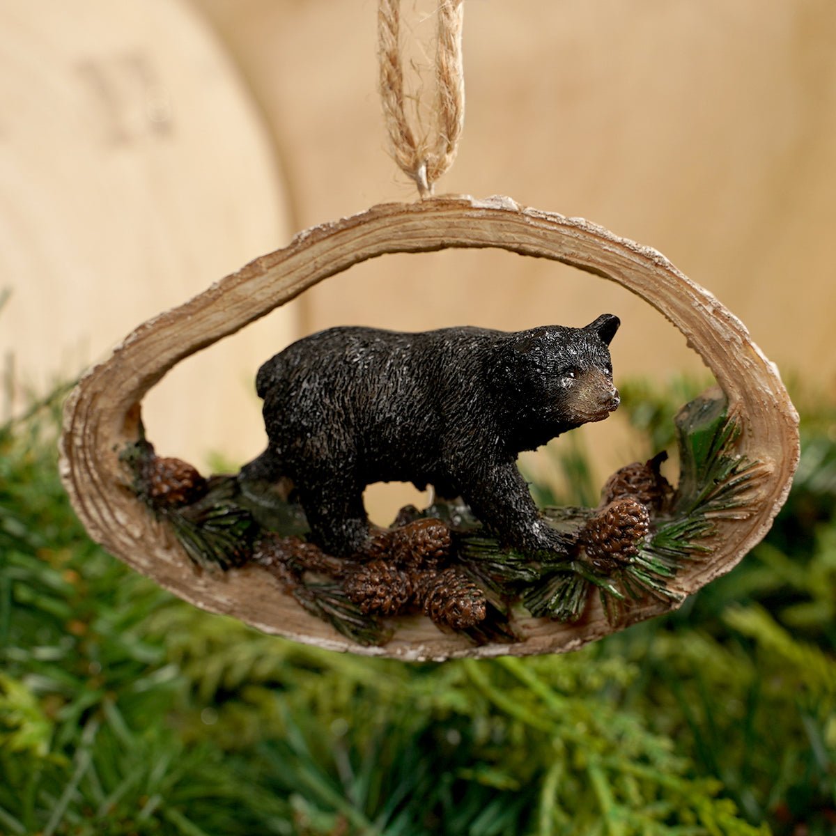 2.8IN OVAL BEAR ORN - Christmas Place