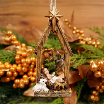 4.7Inch Baby Jesus With Animals Ornament - Christmas Place