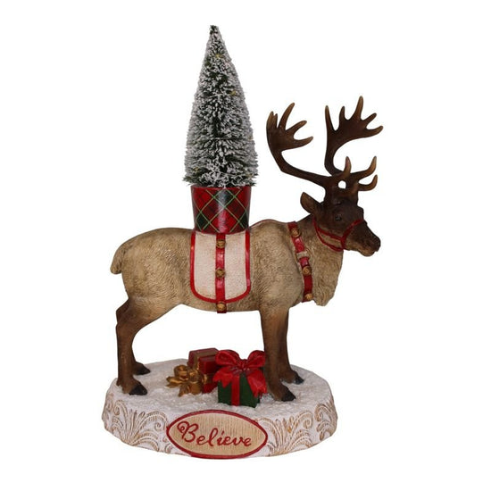 LED Reindeer With Tree - Christmas Place