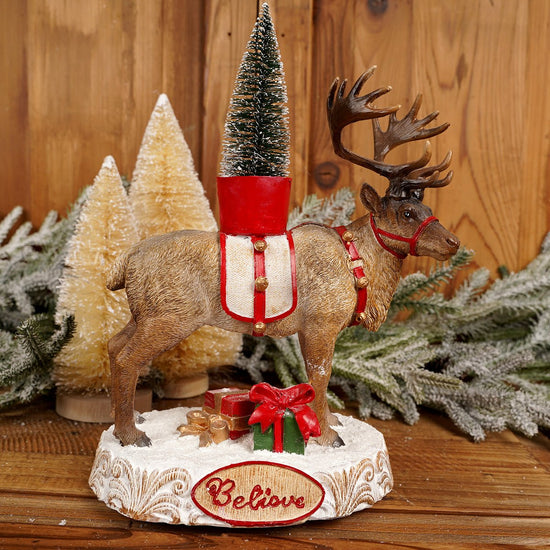 LED Reindeer With Tree - Christmas Place