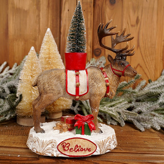 LED Reindeer With Tree - Christmas Place