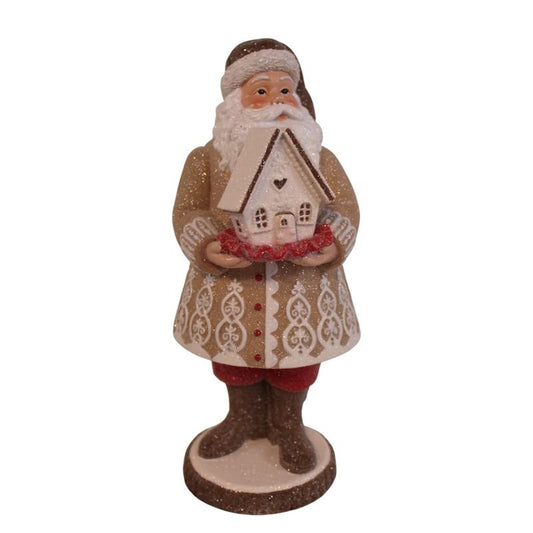 Gingerbread Santa Holding House - Christmas Place