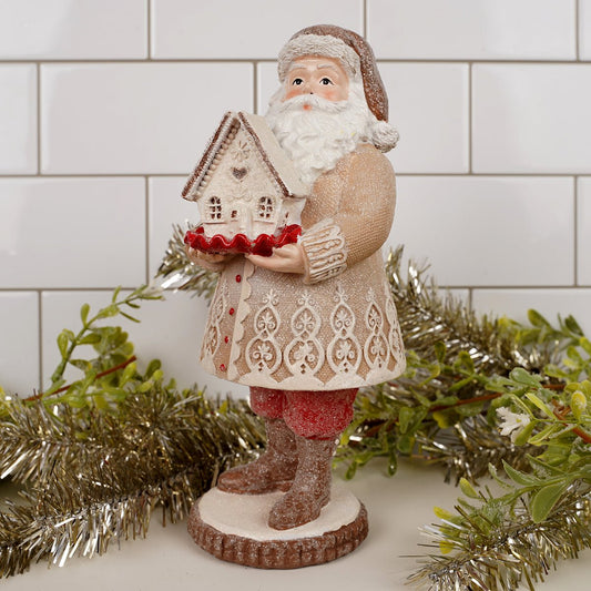Gingerbread Santa Holding House - Christmas Place