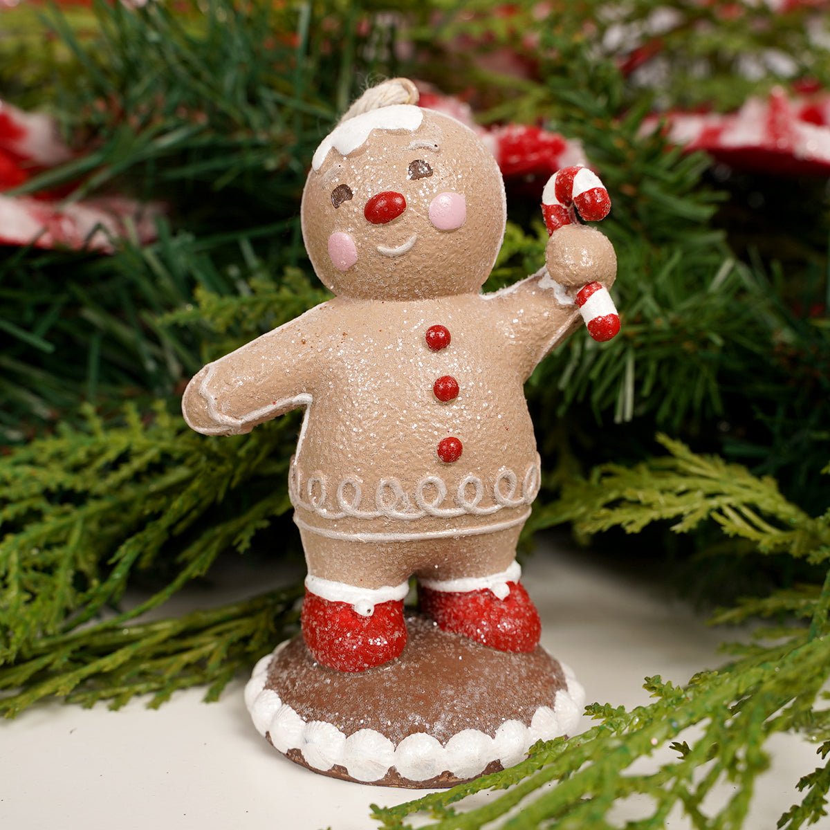 3.7Inch Gingerbread Candy Cane Ornament - Christmas Place