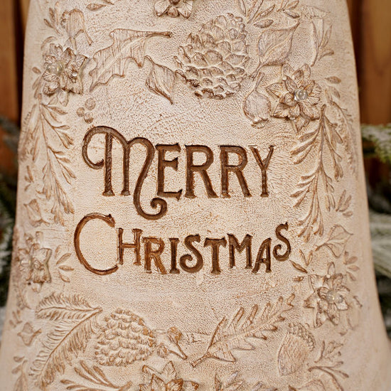LED Natural Stone Merry Christmas Bell LED Stone Bell - Christmas Place
