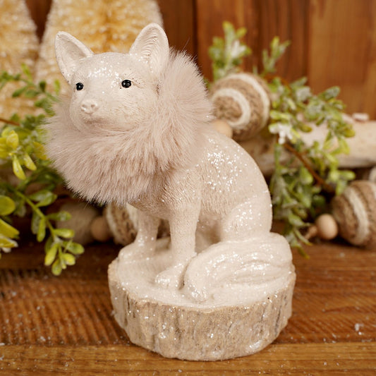 Natural Fox With Fur Neck - Christmas Place