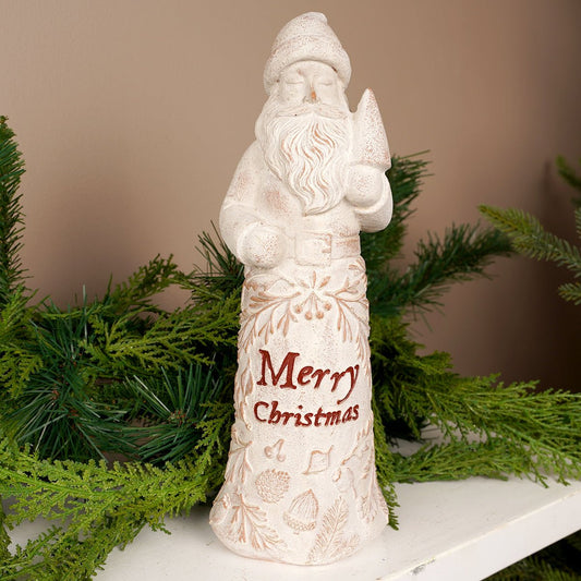 12Inch Natural Merry Christmas Santa - Christmas Place