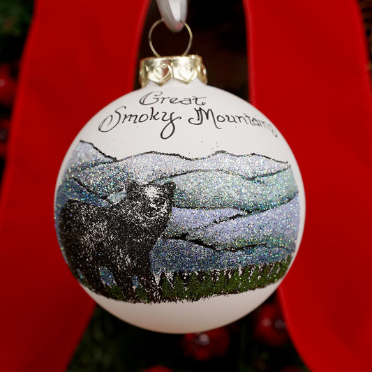 Bear Blue Mountain GSM Glass Ornament