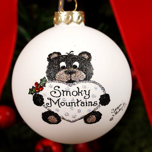 Smoky Mountain Bear Heart Ornament - Christmas Place