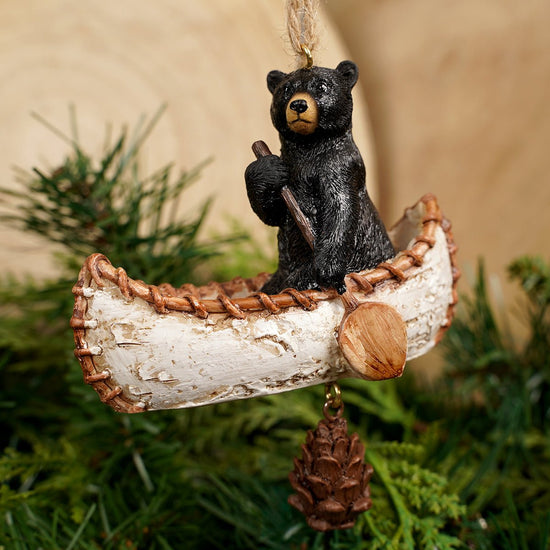 4IN BEAR IN CANOE ORN - Christmas Place