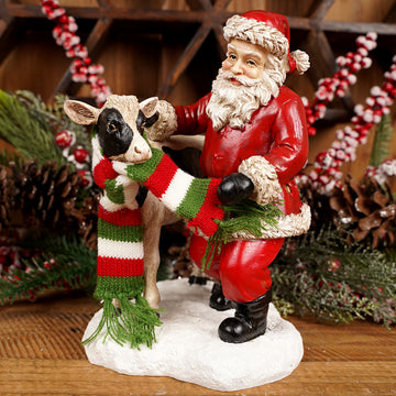 8.5Inch Santa With Cow