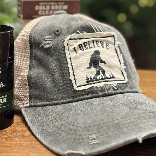 I Believe Bigfoot Distressed Cap