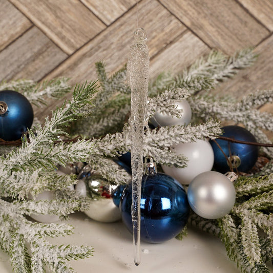 7 Inch Glass Icicle Set - Christmas Place