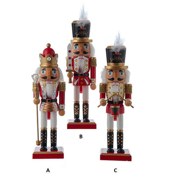10in Red White King Soldier Nutcracker
