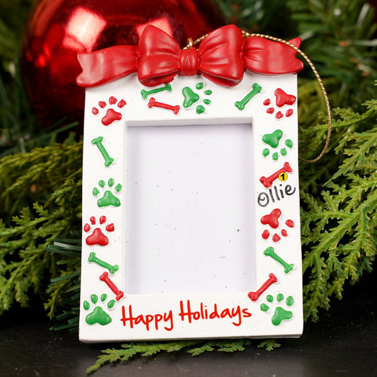 Red Green Pet Photo Frame Ornament Free Personalization- Christmas Place