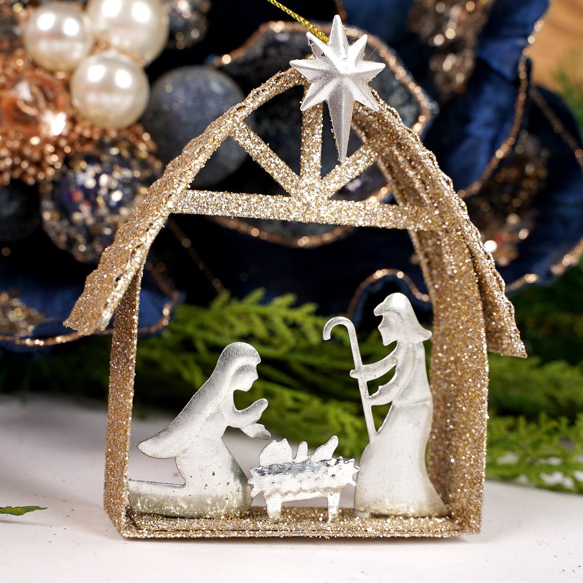 4.5IN HOLY CRECHE ORN - Christmas Place