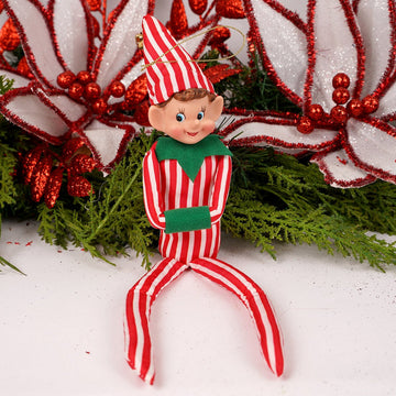 13Inch Red White Stripe Elf Ornament - Christmas Place