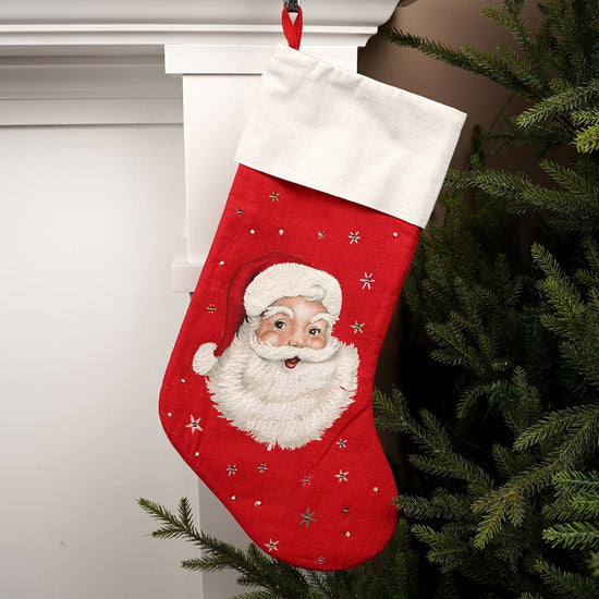 20Inch Santa Face Stocking - Christmas Place