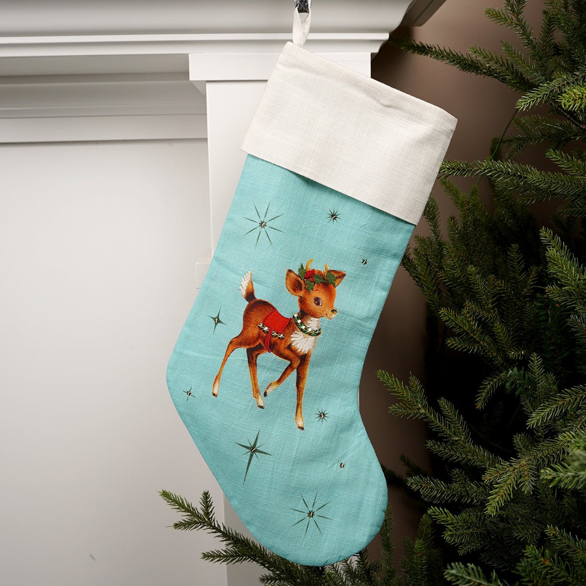 20Inch Reindeer Stocking - Christmas Place
