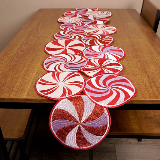 51Inch Peppermint Table Runner - Christmas Place