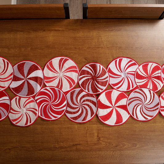 51Inch Peppermint Table Runner - Christmas Place