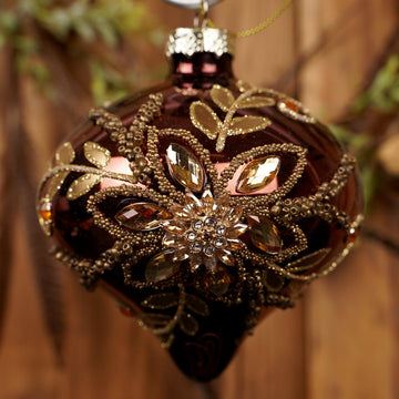 Burgundy Floral Onion Ornament - Christmas Place