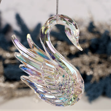 4Inch Iridescent Swan Ornament