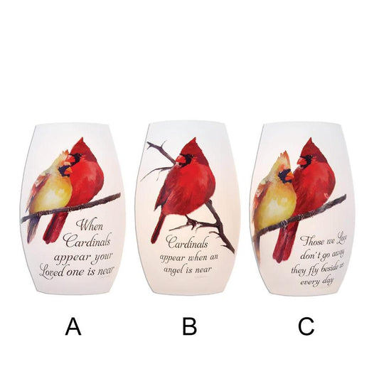 5in Lit Angel Cardinals Small Vase