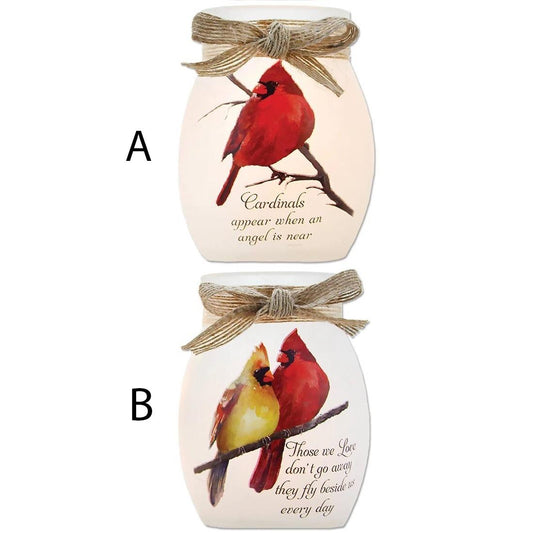 4in Lighted Angel Cardinals Jar