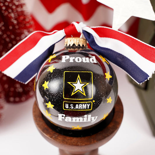 US Army Proud Army Family Ball Christmas Ornament - Christmas Place