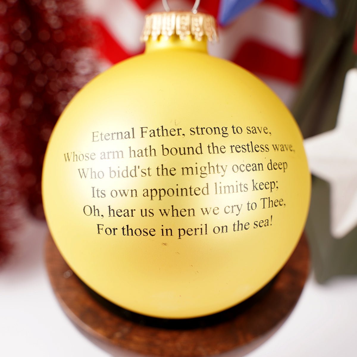 Gold Velvet Navy Ball Ornament - Christmas Place