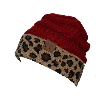 Red Leopard Beanie