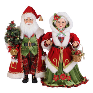 Lighted Strolling Santa and Mrs Claus