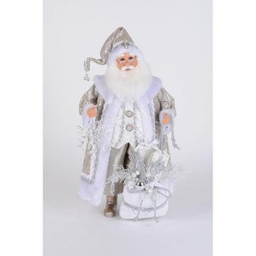Lighted White Christmas Santa