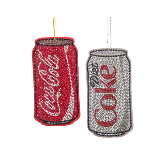 Bedazzled Coke And Diet Coke Ornament - Christmas Place