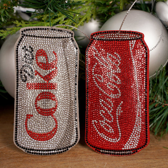 Bedazzled Coke And Diet Coke Ornament - Christmas Place