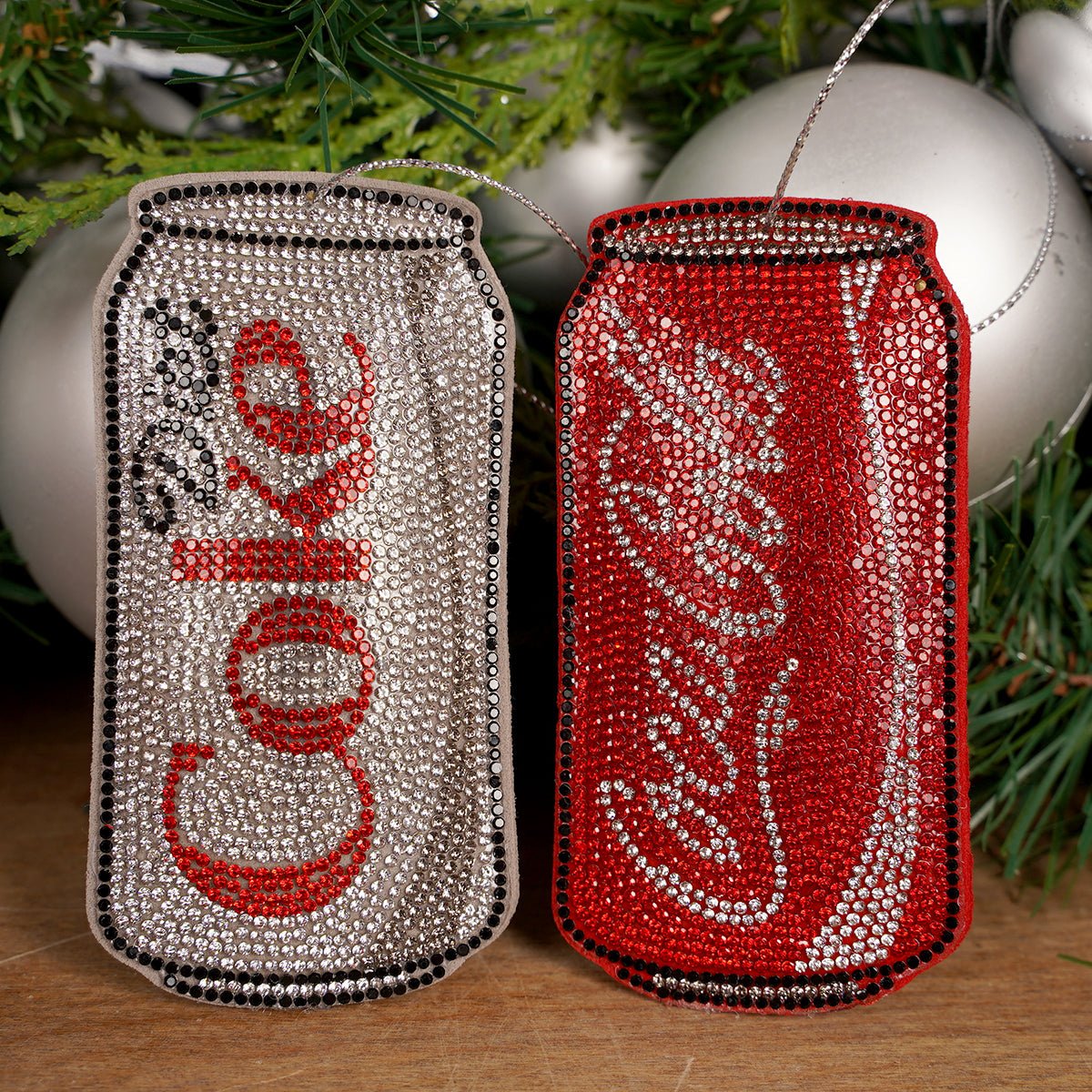 Bedazzled Coke And Diet Coke Ornament - Christmas Place