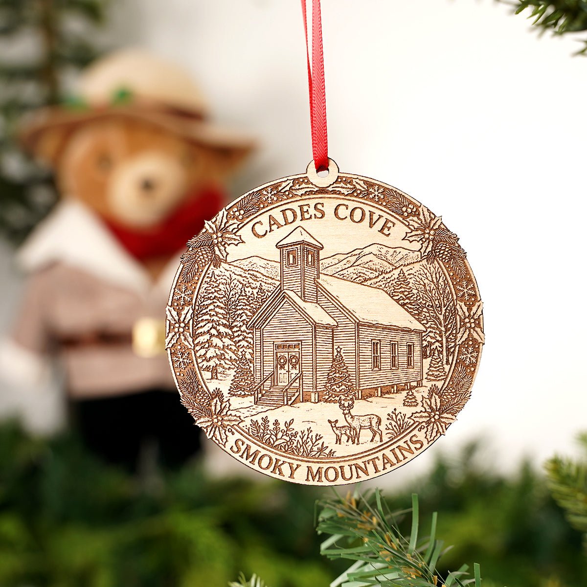 Cades Cove Church Christmas Ornament - Christmas Place