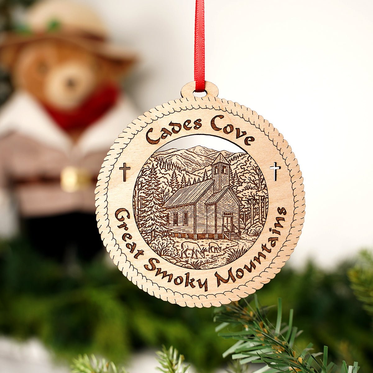 Cades Cove Church Great Smoky Mountains Ornament - Christmas Place