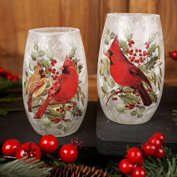 Cardinal Christmas Small Vase