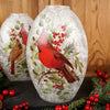 Cardinal Christmas Vase
