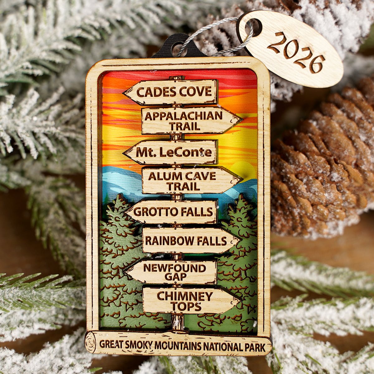 GSMNP Direction Sign Ornament - Christmas Place