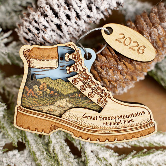 GSMNP Hiking Boot Scene Ornament - Christmas Place