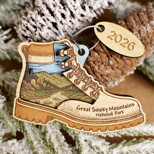 GSMNP Hiking Boot Scene Ornament - Christmas Place