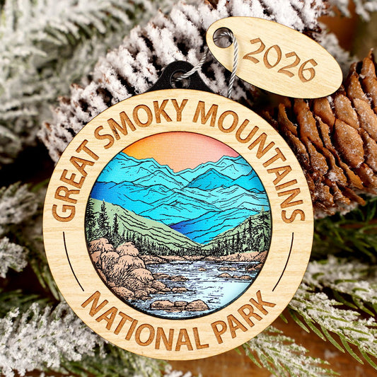 GSMNP Mountain River Ornament - Christmas Place