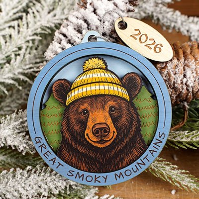 GSM Stocking Cap Bear Ornament - Christmas Place
