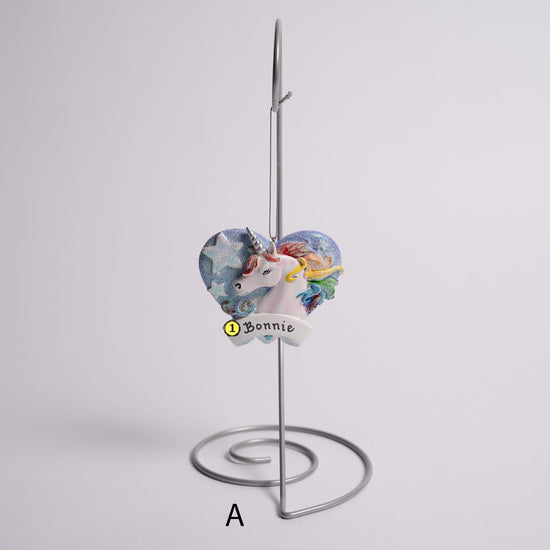 Christmas Place Unicorn Heart Ornament Free Personalization