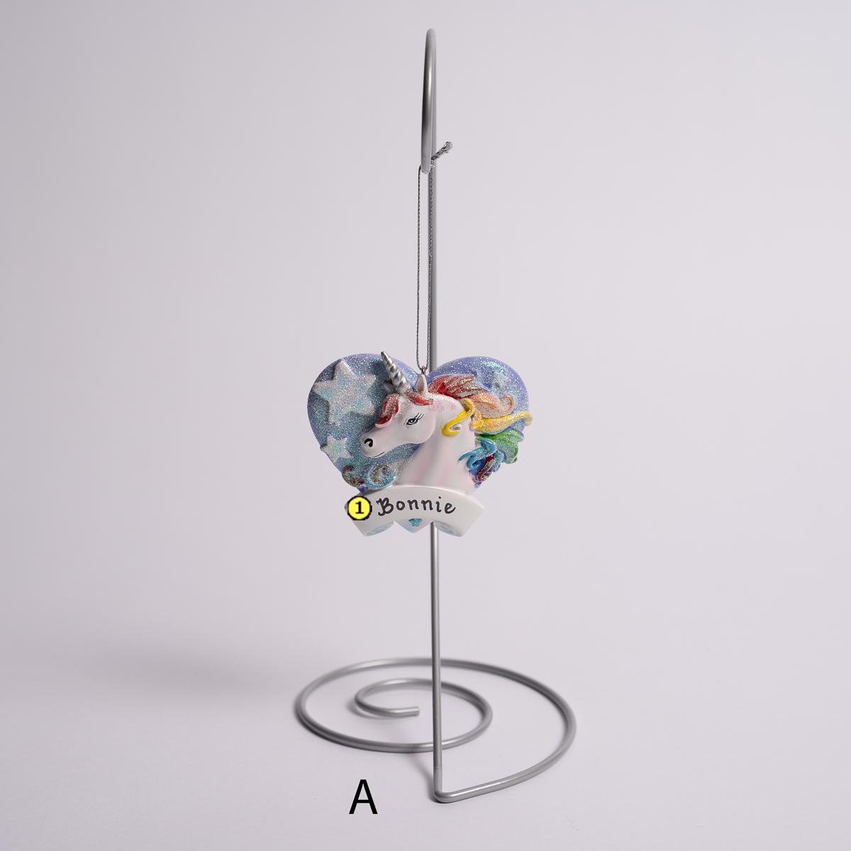 Christmas Place Unicorn Heart Ornament Free Personalization