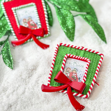 Red Or Green Gift Box Frame Ornament