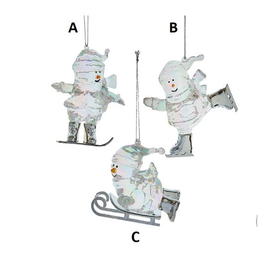 Opalescent Snowman Ornament